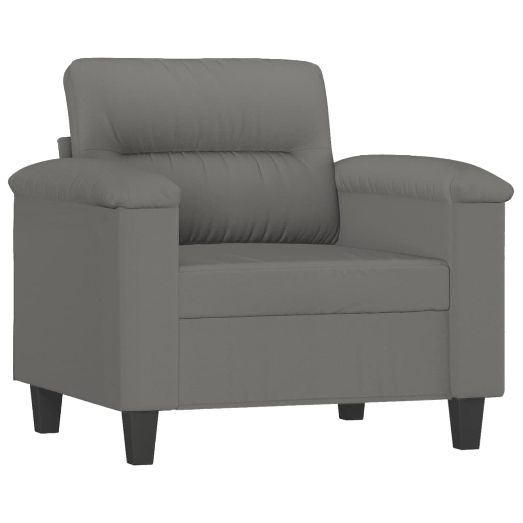 vidaXL Sillón de tela microfibra gris oscuro 60 cm