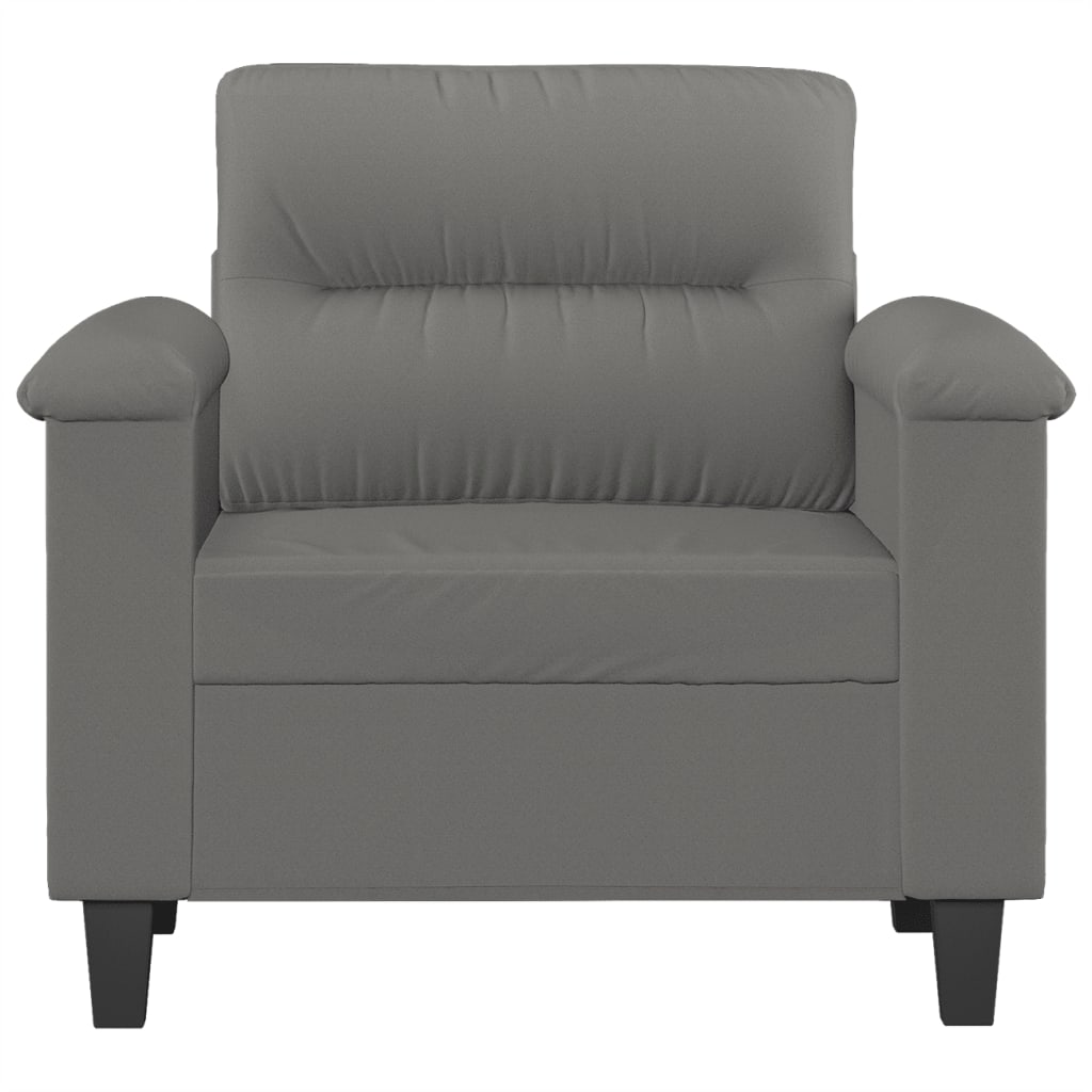 vidaXL Sillón de tela microfibra gris oscuro 60 cm