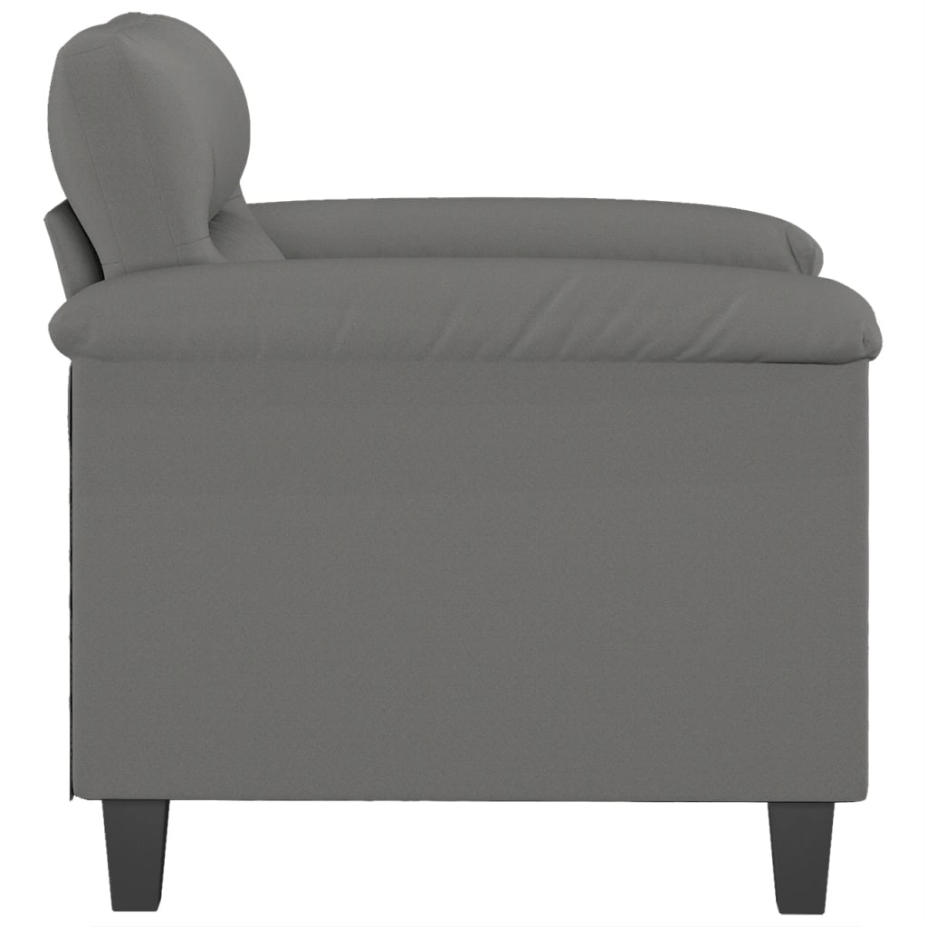 vidaXL Sillón de tela microfibra gris oscuro 60 cm