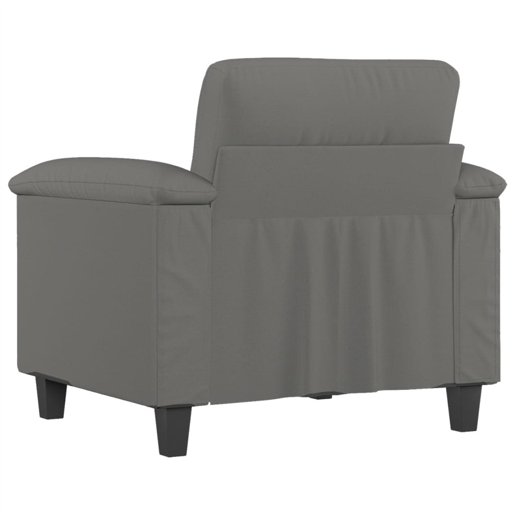 vidaXL Sillón de tela microfibra gris oscuro 60 cm