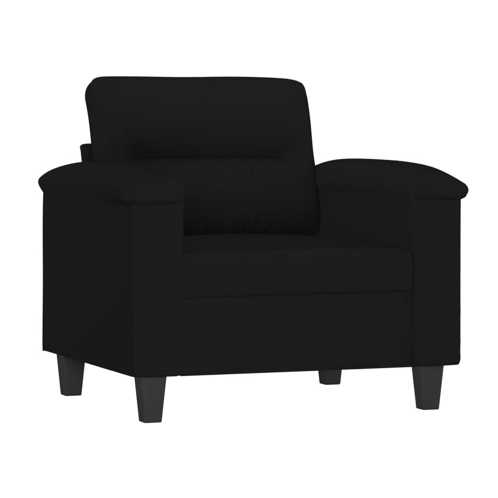 vidaXL Sillón de tela de microfibra negro 60 cm