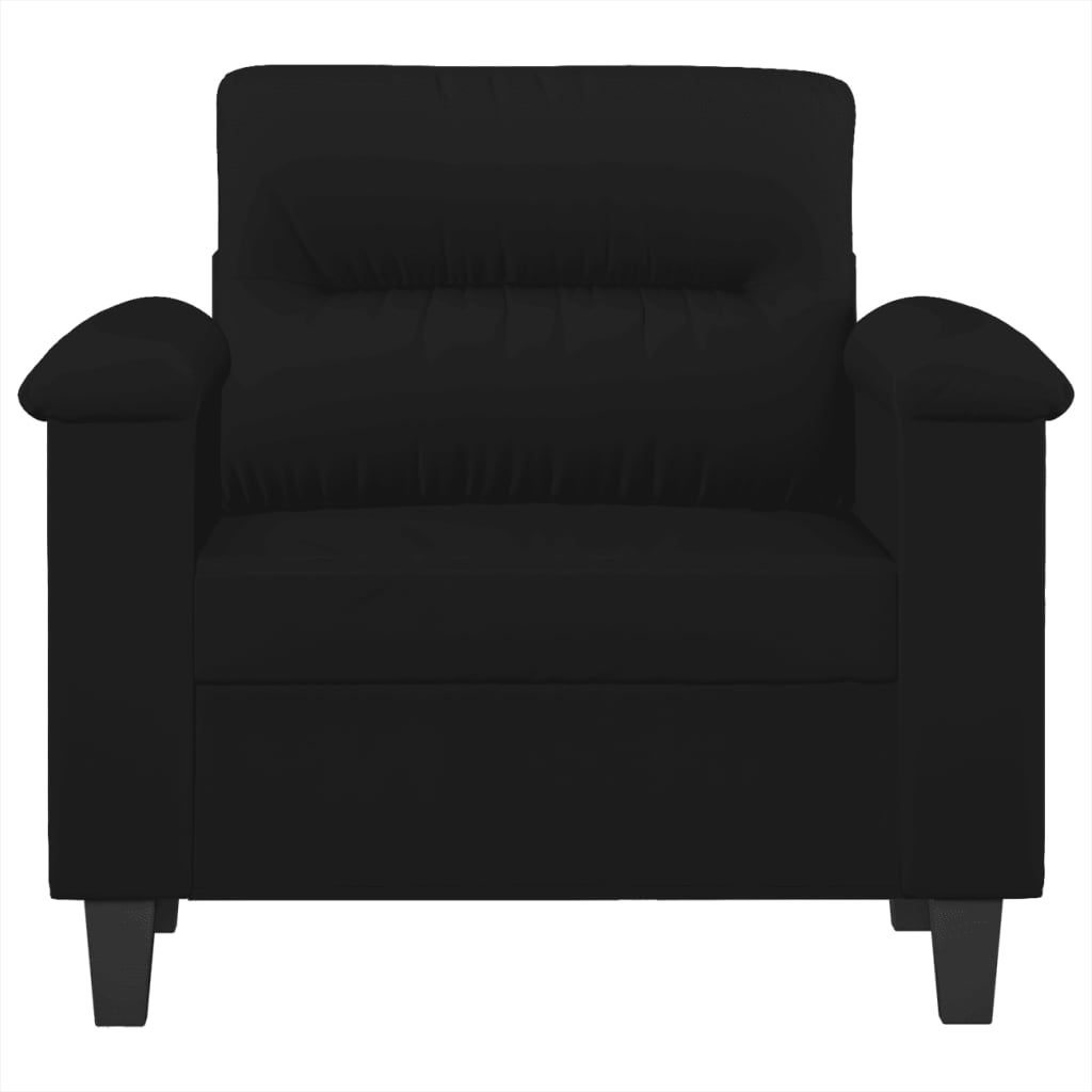 vidaXL Sillón de tela de microfibra negro 60 cm