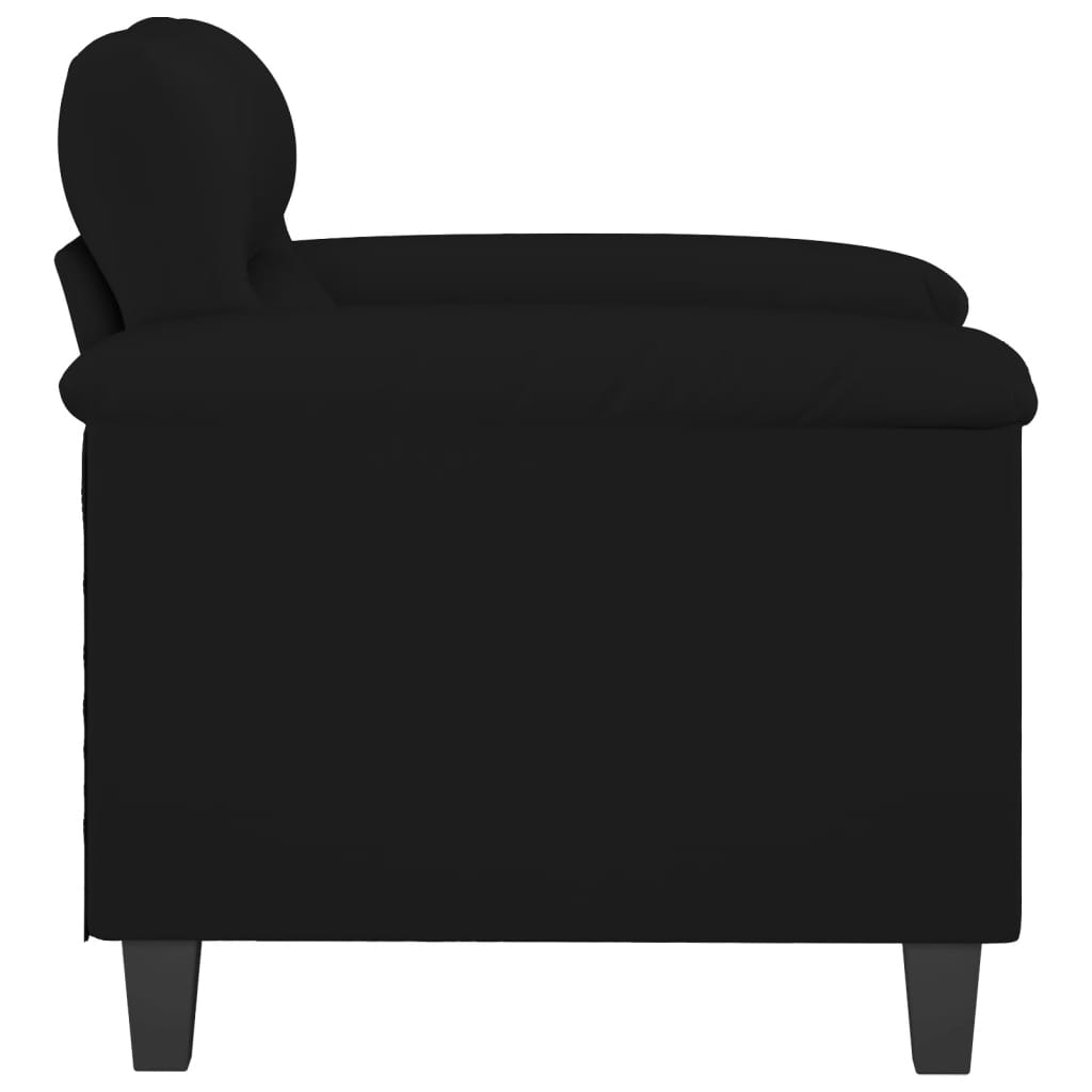 vidaXL Sillón de tela de microfibra negro 60 cm