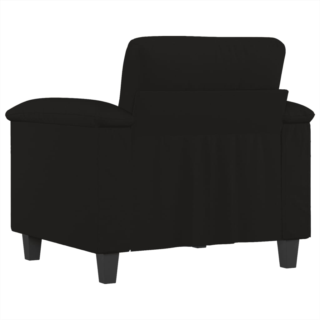 vidaXL Sillón de tela de microfibra negro 60 cm