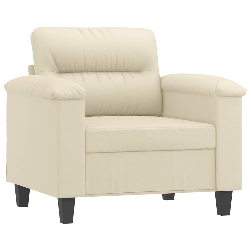 vidaXL Sillón cuero sintético crema 60 cm