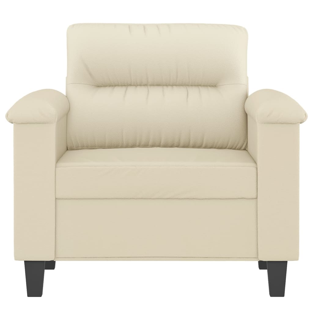 vidaXL Sillón cuero sintético crema 60 cm