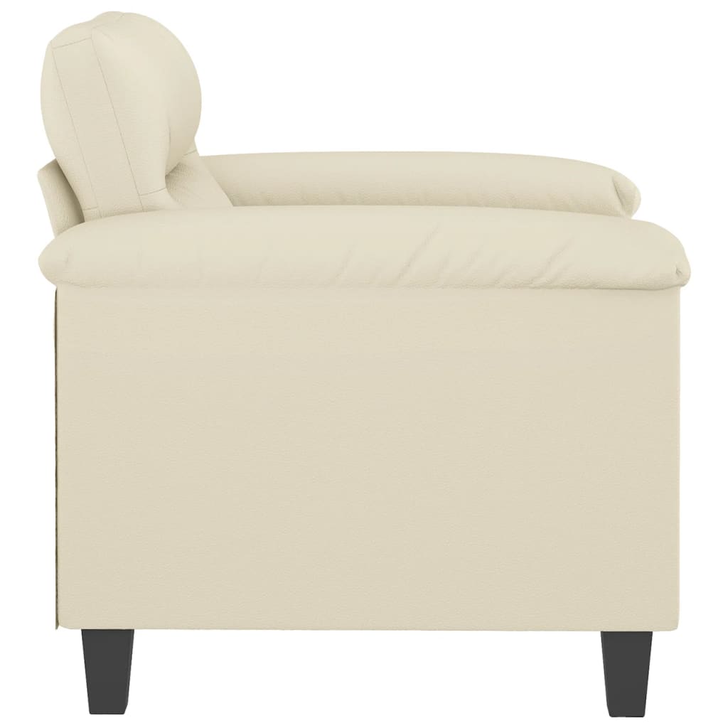 vidaXL Sillón cuero sintético crema 60 cm