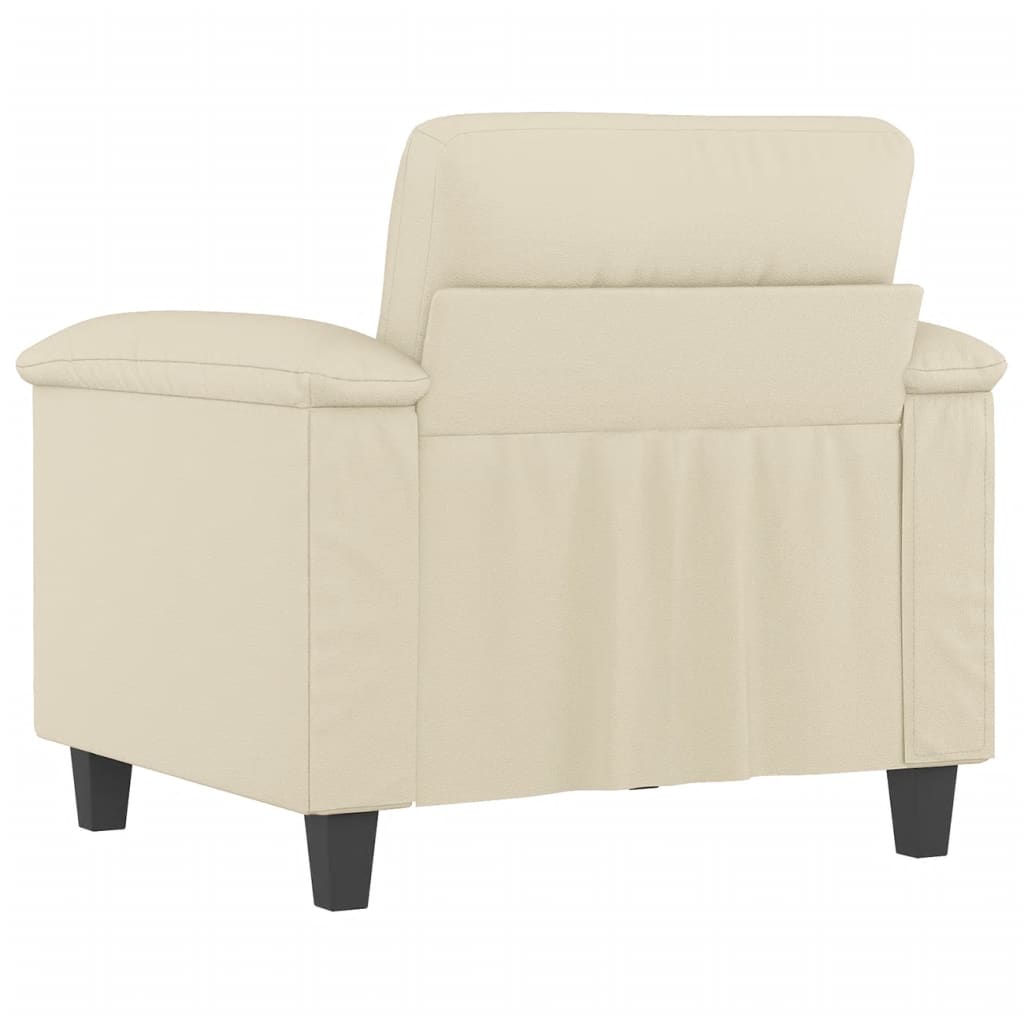 vidaXL Sillón cuero sintético crema 60 cm