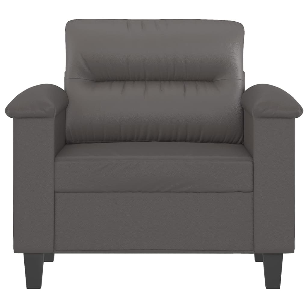 vidaXL Sillón cuero sintético gris 60 cm