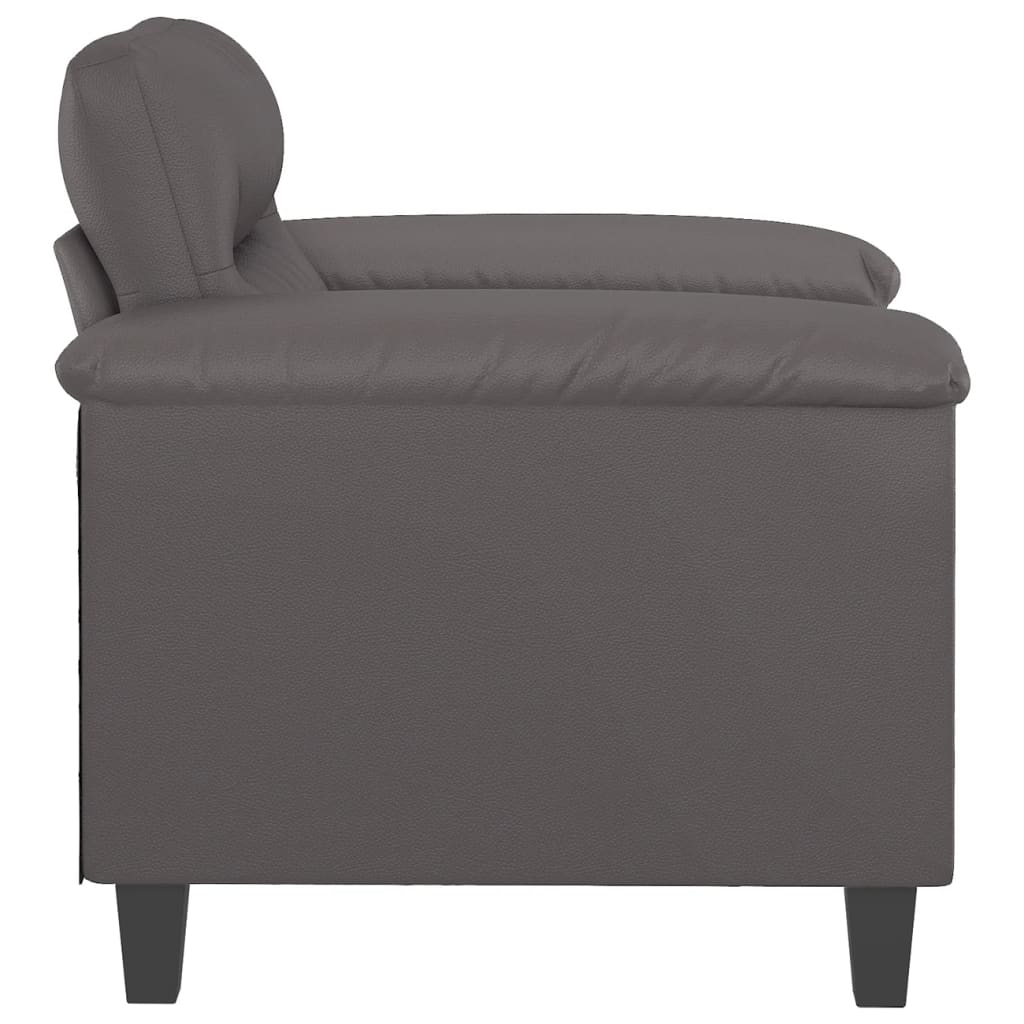 vidaXL Sillón cuero sintético gris 60 cm