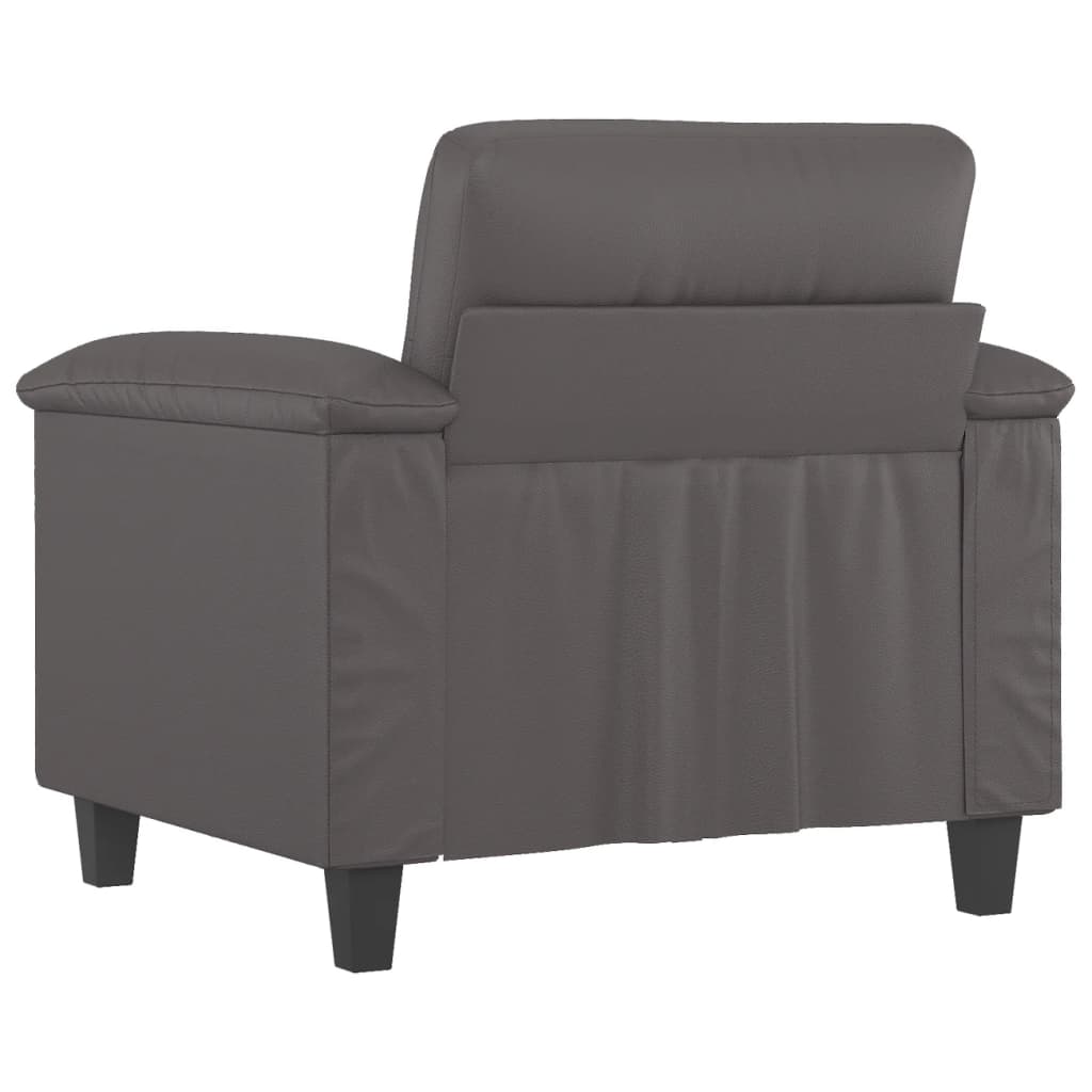 vidaXL Sillón cuero sintético gris 60 cm