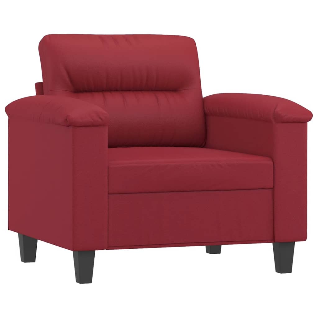 vidaXL Sillón cuero sintético rojo tinto 60 cm