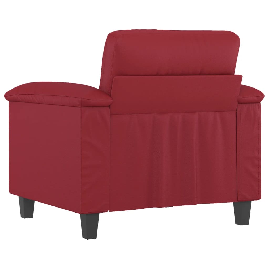 vidaXL Sillón cuero sintético rojo tinto 60 cm