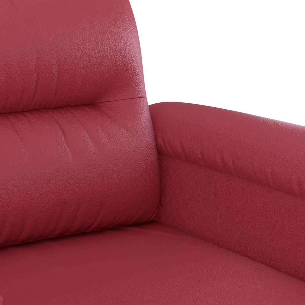 vidaXL Sillón cuero sintético rojo tinto 60 cm