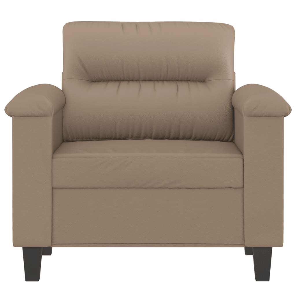 vidaXL Sillón cuero sintético color capuchino 60 cm