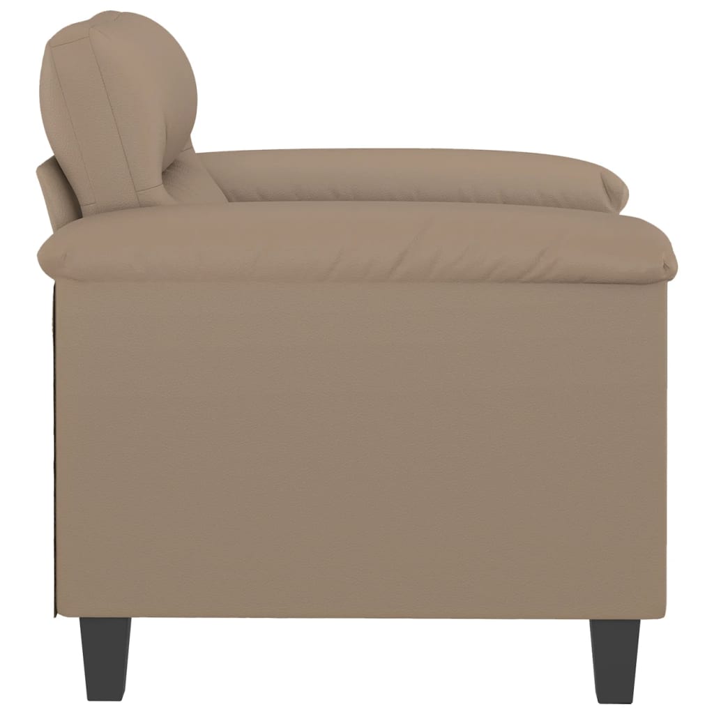 vidaXL Sillón cuero sintético color capuchino 60 cm