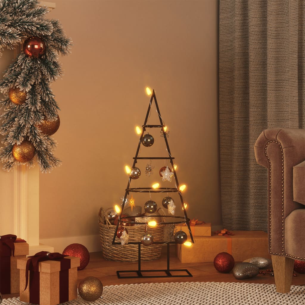 vidaXL Árbol de Navidad para decoración metal negro 60 cm