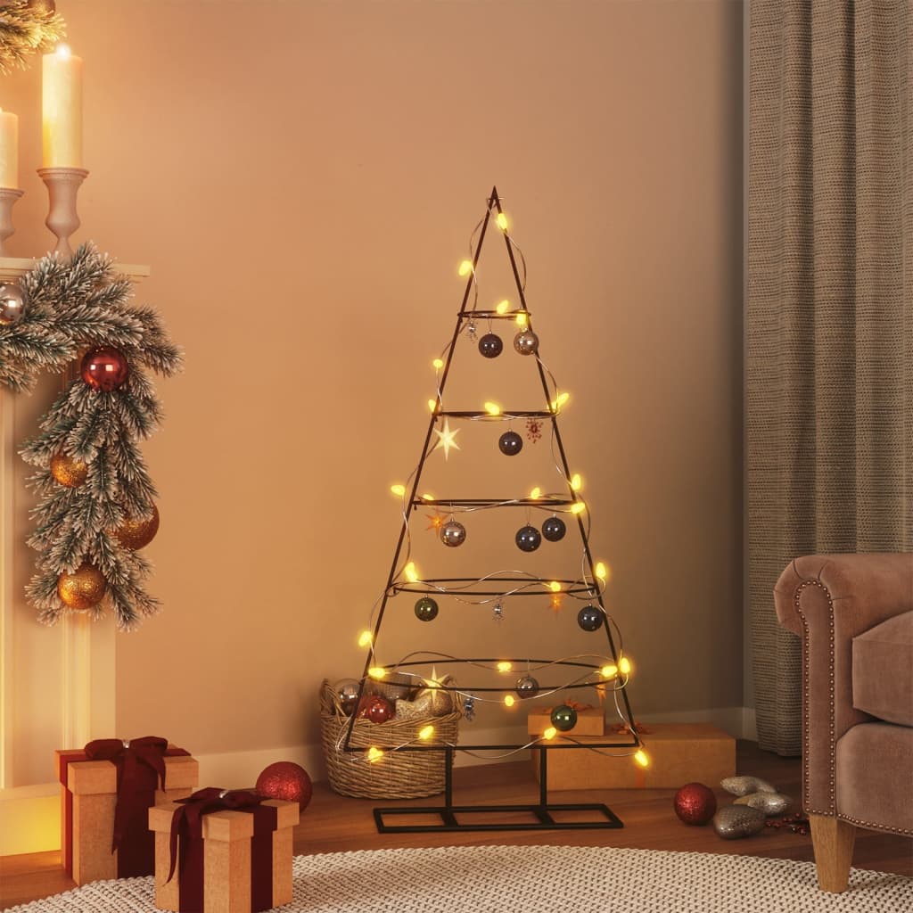 vidaXL Árbol de Navidad para decoración metal negro 125 cm