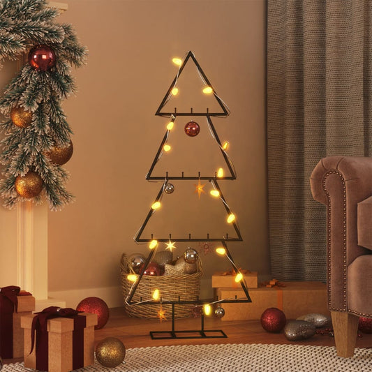 vidaXL Árbol de Navidad para decoración metal negro 90 cm