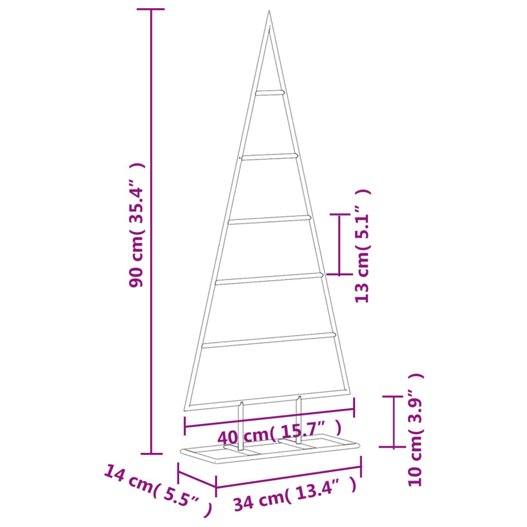 vidaXL Árbol de Navidad para decoración metal negro 90 cm