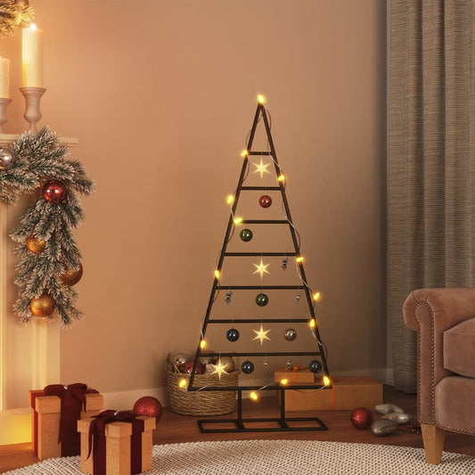 vidaXL Árbol de Navidad para decoración metal negro 125 cm