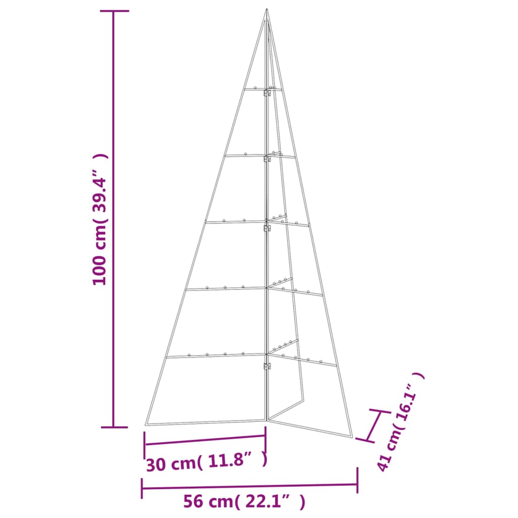 vidaXL Árbol de Navidad para decoración metal negro 100 cm