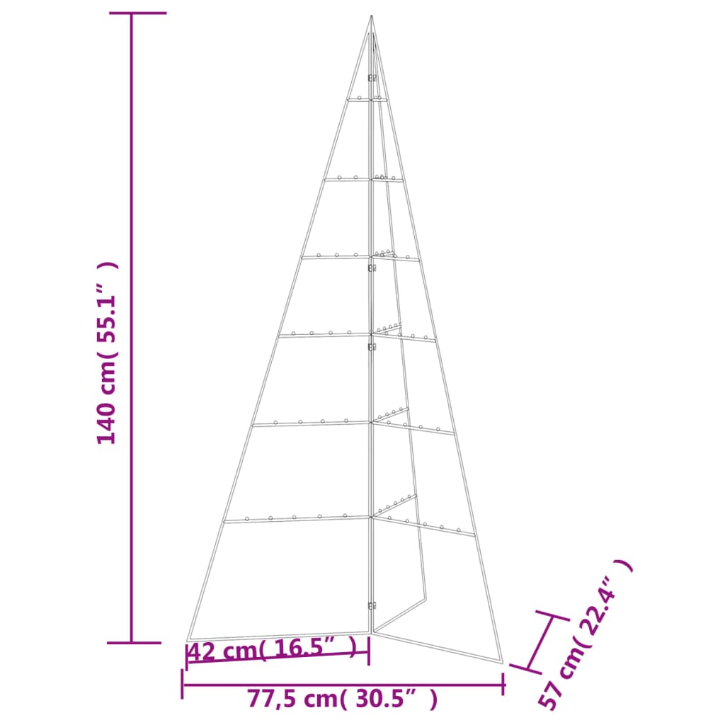 vidaXL Árbol de Navidad para decoración metal negro 140 cm