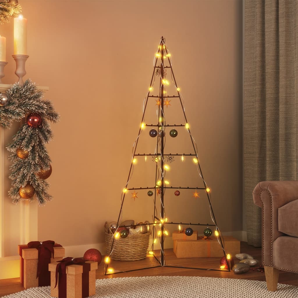 vidaXL Árbol de Navidad para decoración metal negro 140 cm