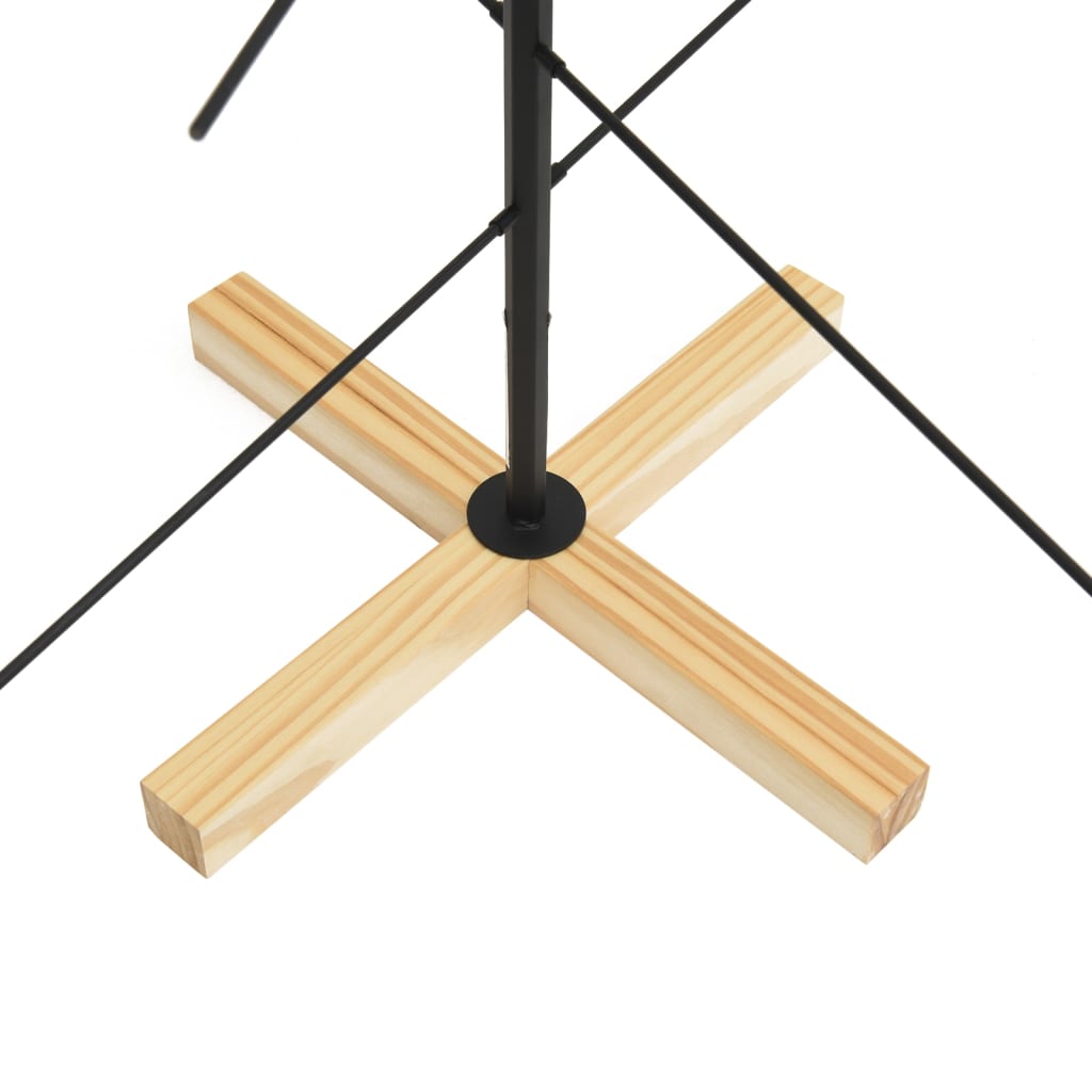 vidaXL Árbol de Navidad metal negro con base de madera 120 cm