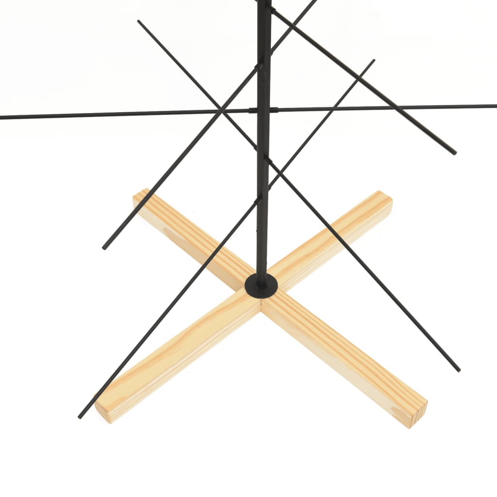 vidaXL Árbol de Navidad metal negro con base de madera 180 cm