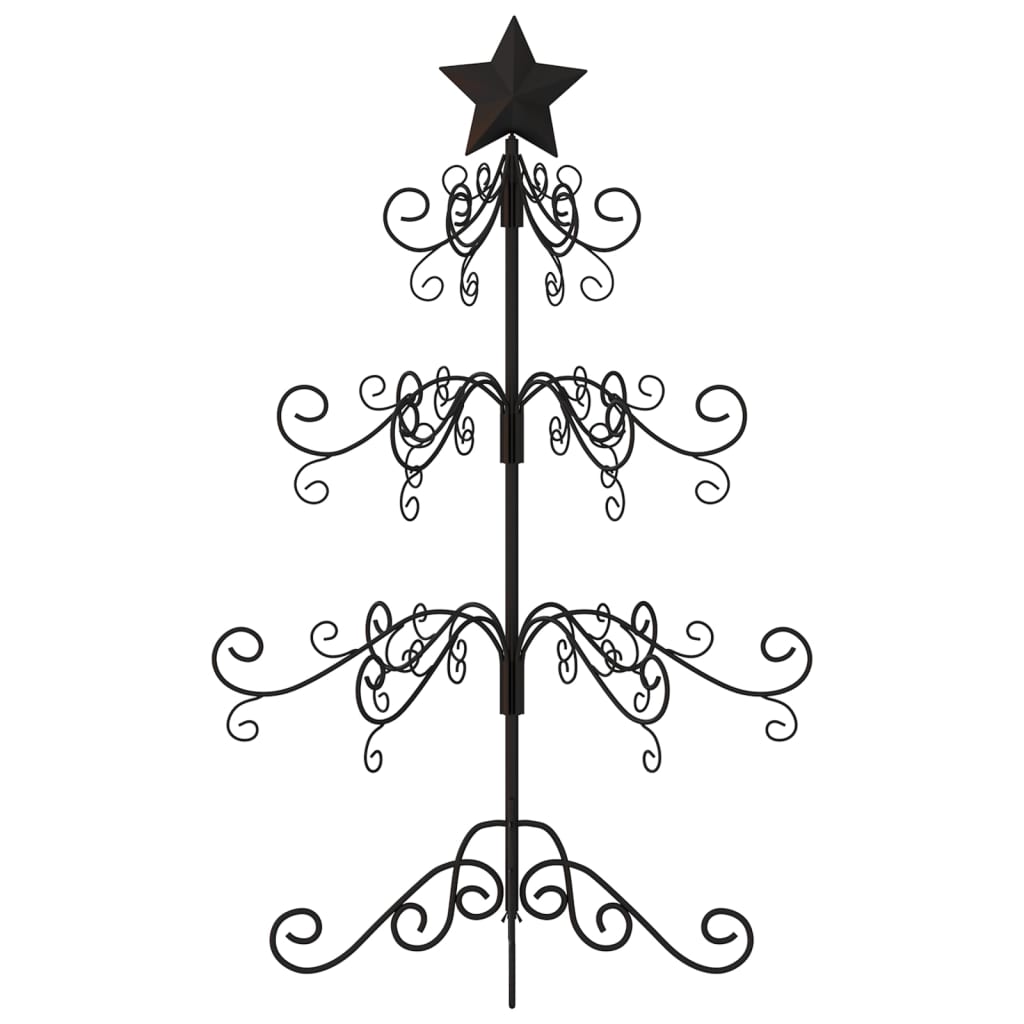 vidaXL Árbol de Navidad para decoración metal negro 90 cm