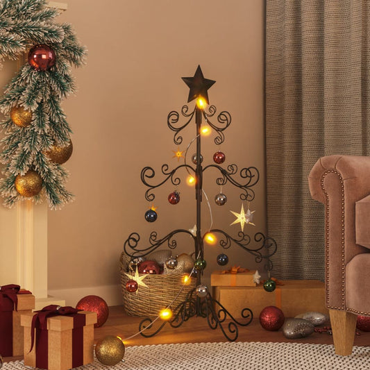 vidaXL Árbol de Navidad para decoración metal negro 90 cm