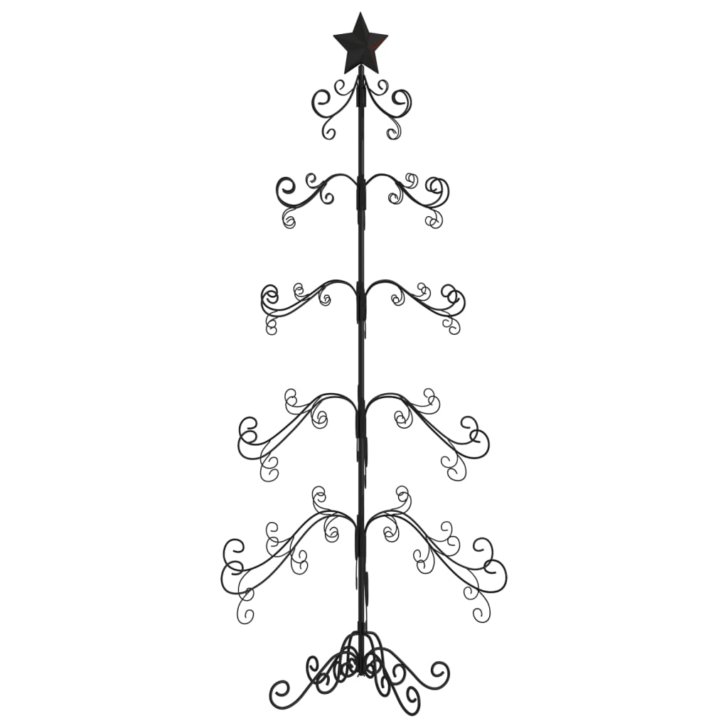 vidaXL Árbol de Navidad para decoración metal negro 150 cm