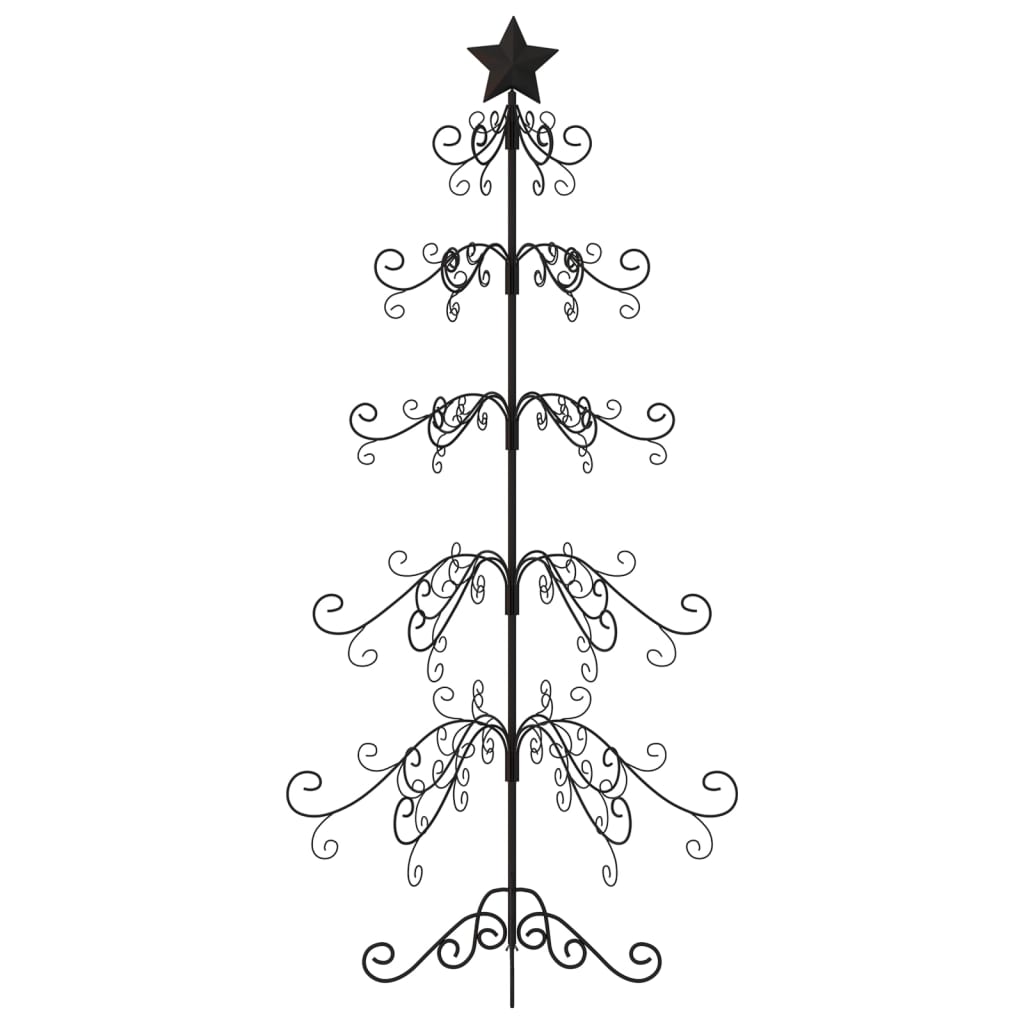 vidaXL Árbol de Navidad para decoración metal negro 150 cm