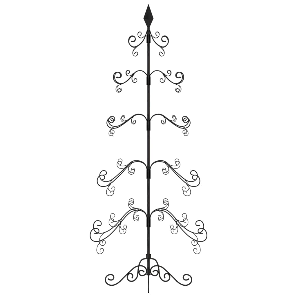 vidaXL Árbol de Navidad para decoración metal negro 150 cm