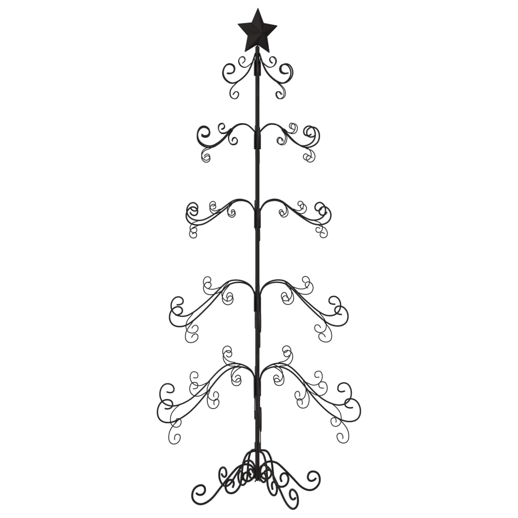 vidaXL Árbol de Navidad para decoración metal negro 150 cm