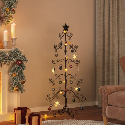 vidaXL Árbol de Navidad para decoración metal negro 150 cm