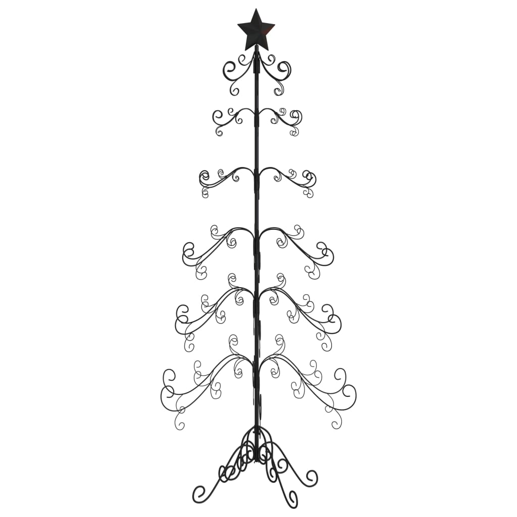 vidaXL Árbol de Navidad para decoración metal negro 180 cm