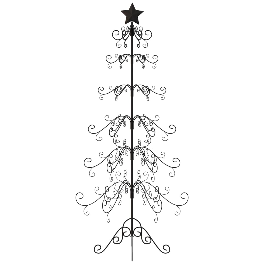 vidaXL Árbol de Navidad para decoración metal negro 180 cm