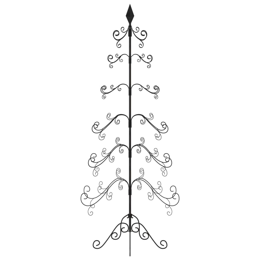 vidaXL Árbol de Navidad para decoración metal negro 180 cm