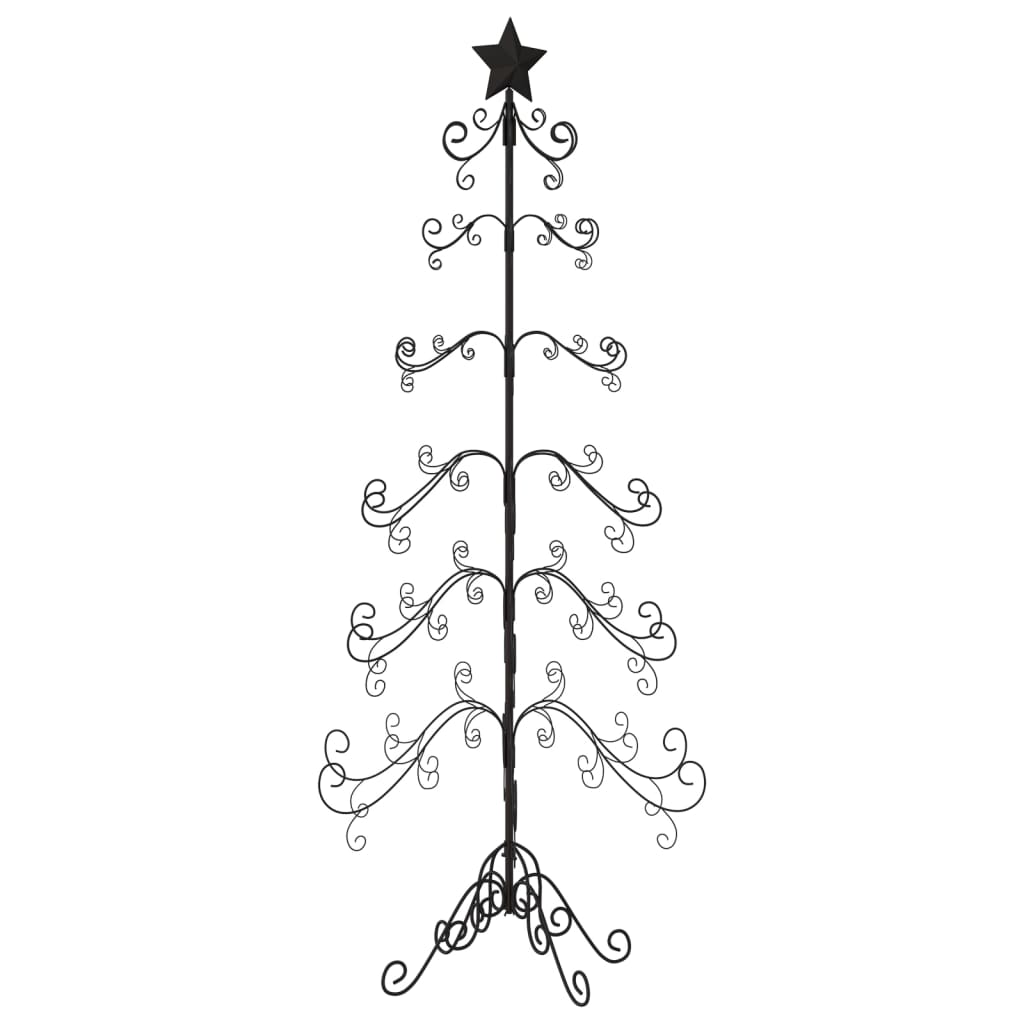 vidaXL Árbol de Navidad para decoración metal negro 180 cm