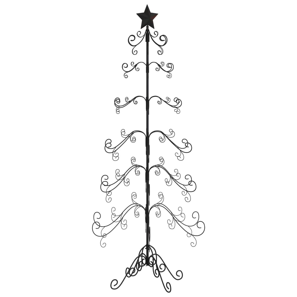 vidaXL Árbol de Navidad para decoración metal negro 215 cm