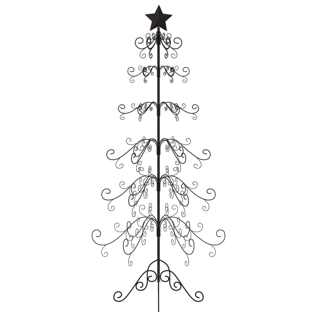 vidaXL Árbol de Navidad para decoración metal negro 215 cm