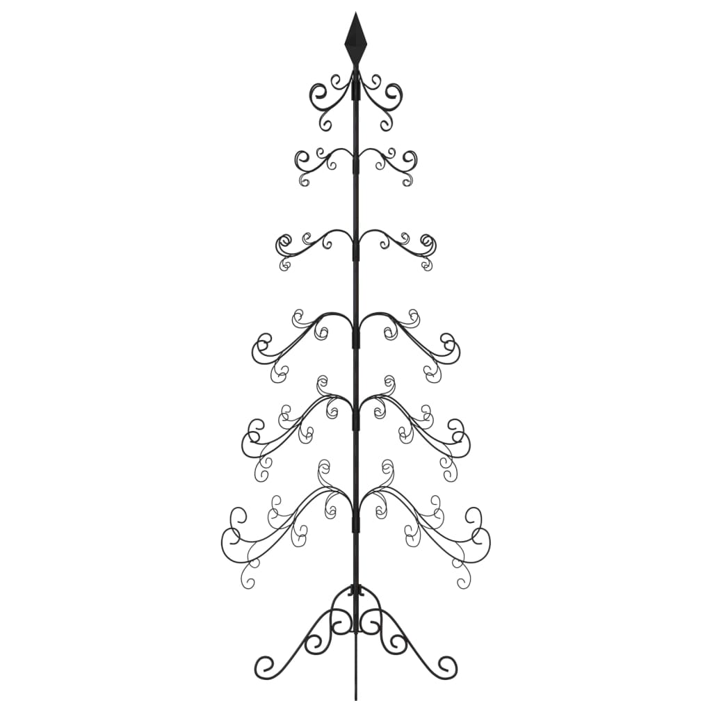 vidaXL Árbol de Navidad para decoración metal negro 215 cm