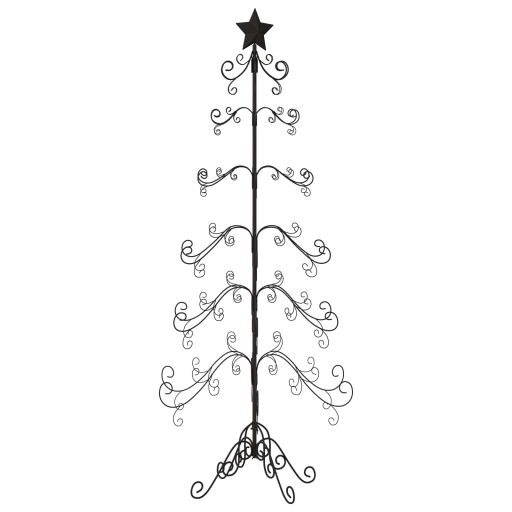 vidaXL Árbol de Navidad para decoración metal negro 215 cm