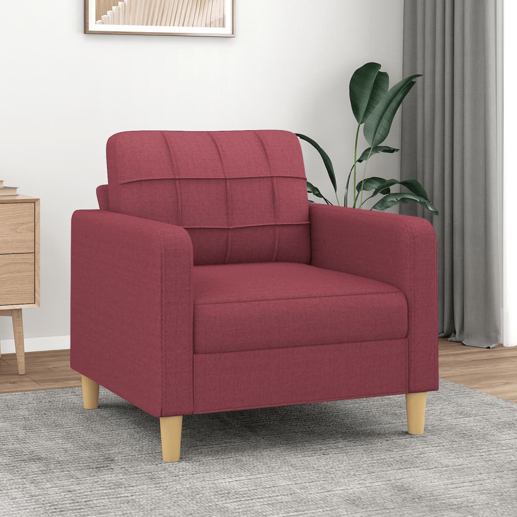 vidaXL Sillón de tela rojo tinto 60 cm