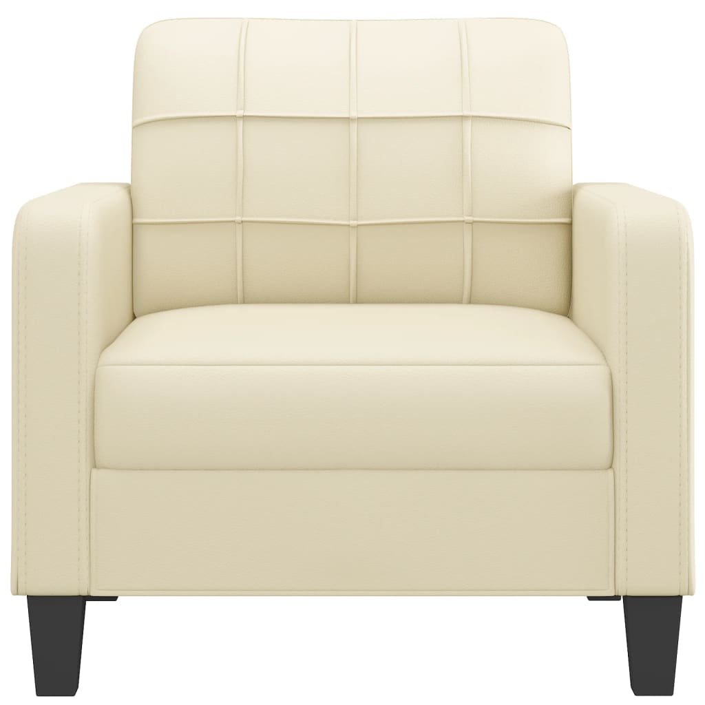 vidaXL Sillón cuero sintético crema 60 cm