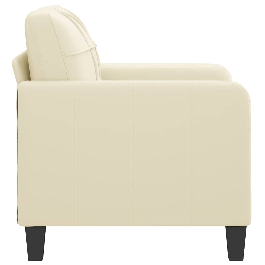 vidaXL Sillón cuero sintético crema 60 cm