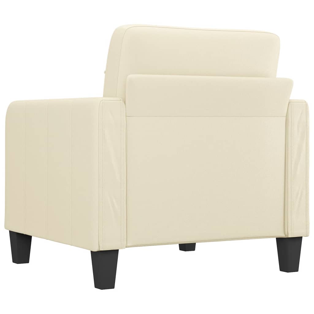 vidaXL Sillón cuero sintético crema 60 cm