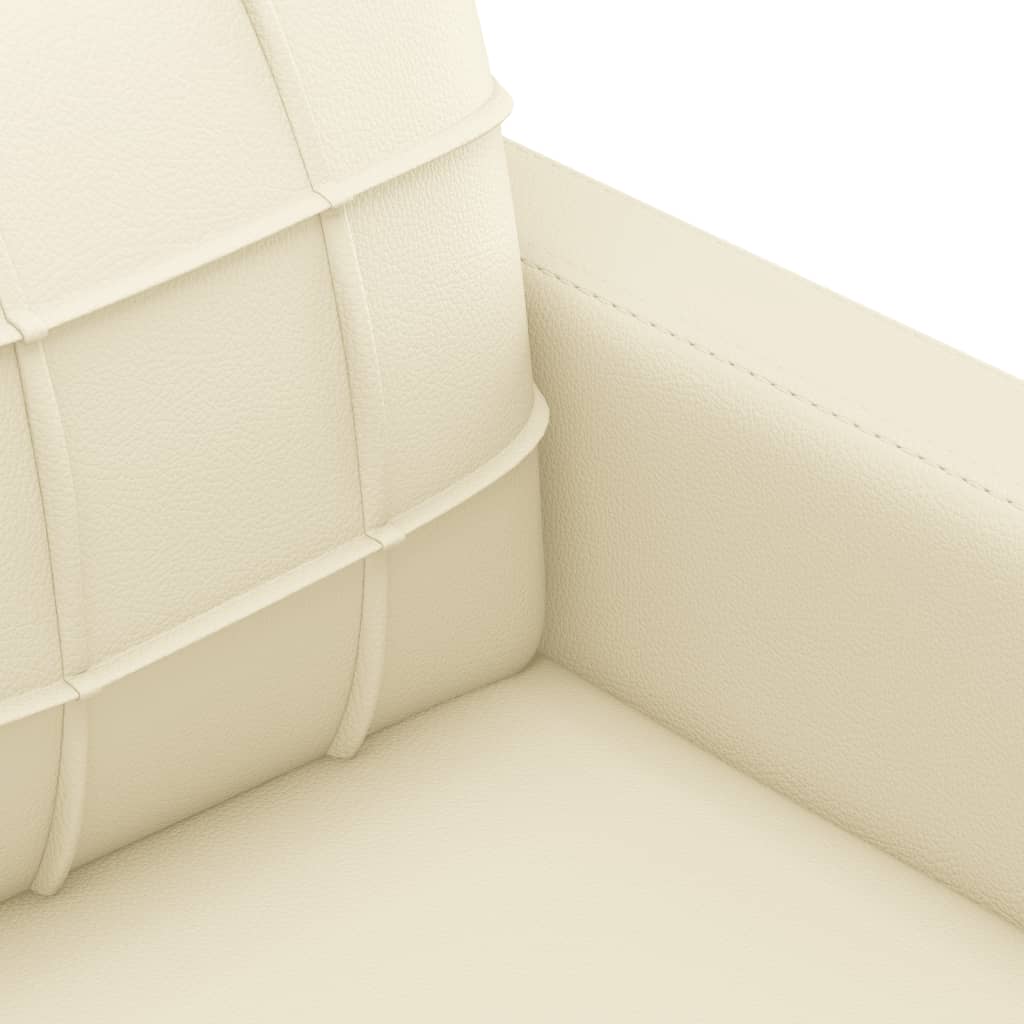 vidaXL Sillón cuero sintético crema 60 cm